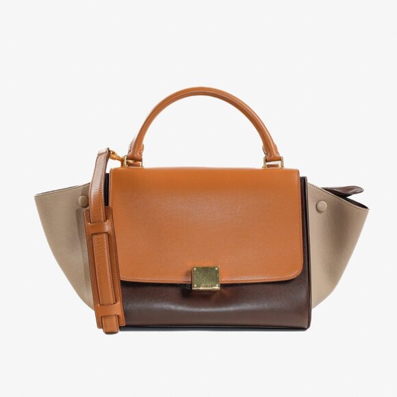 Celine Tri-Color Tan Trapeze Bag - Picture 1 of 14